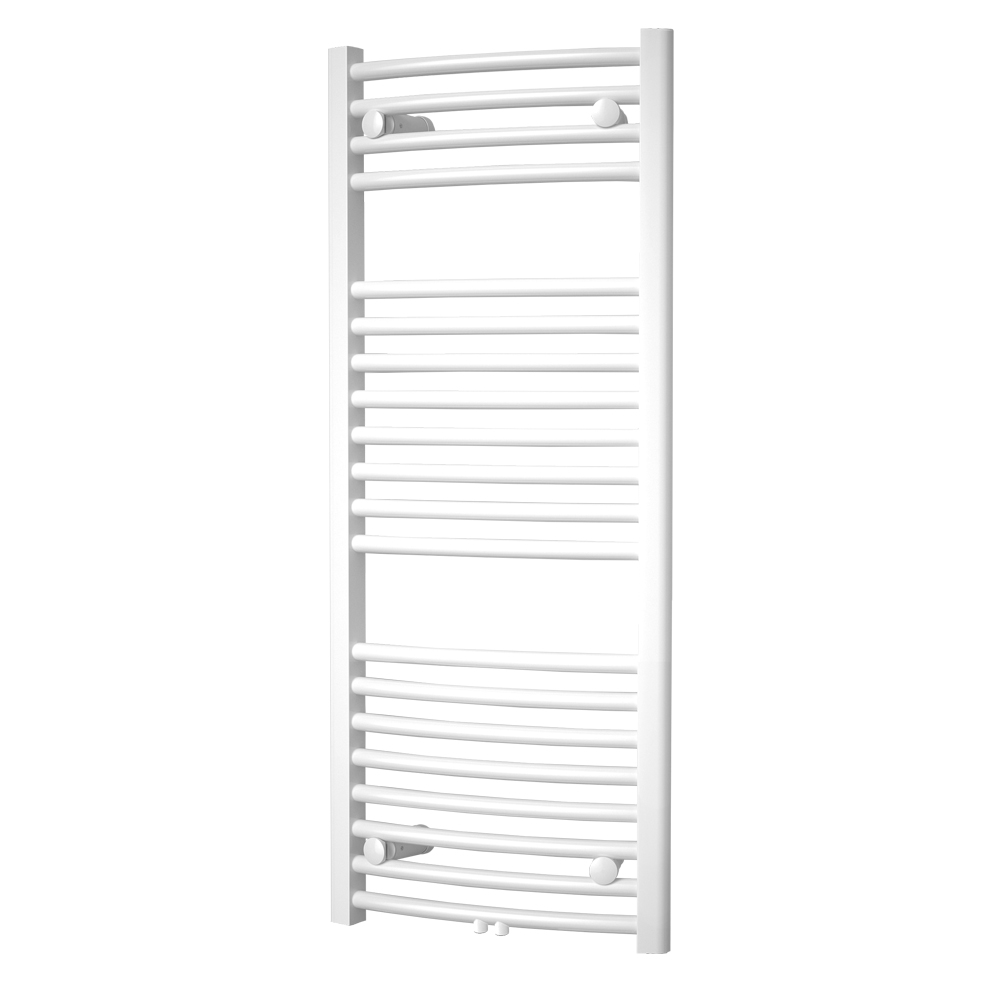 Mereo Vykurovací rebrík, oblý, 450x1330 mm, biely, stredové pripojenie