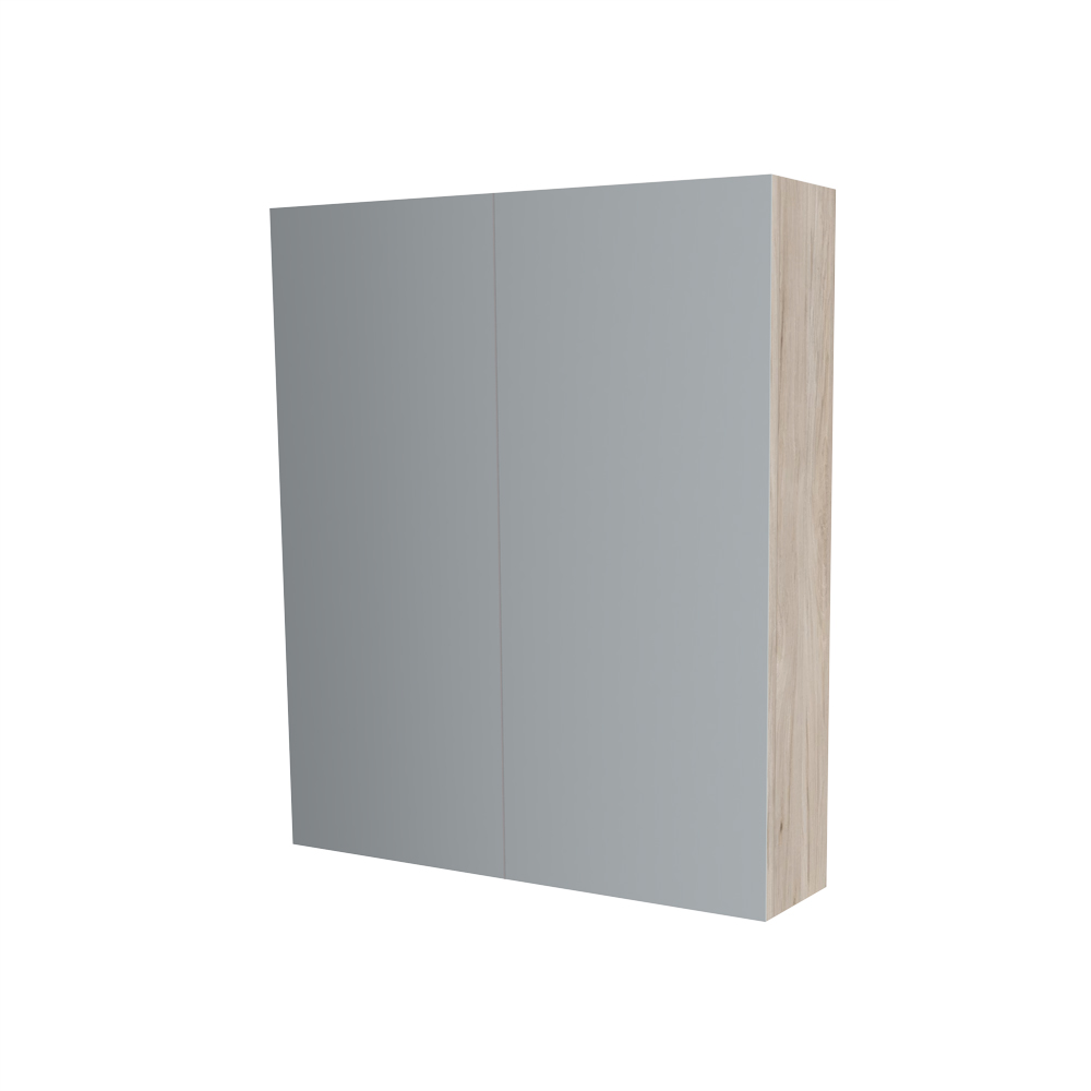 Mereo Kúpeľňová zrkadlová skrinka 80 cm, galerka, 2 x dvierka, Multidecor, Light Rock Hickory