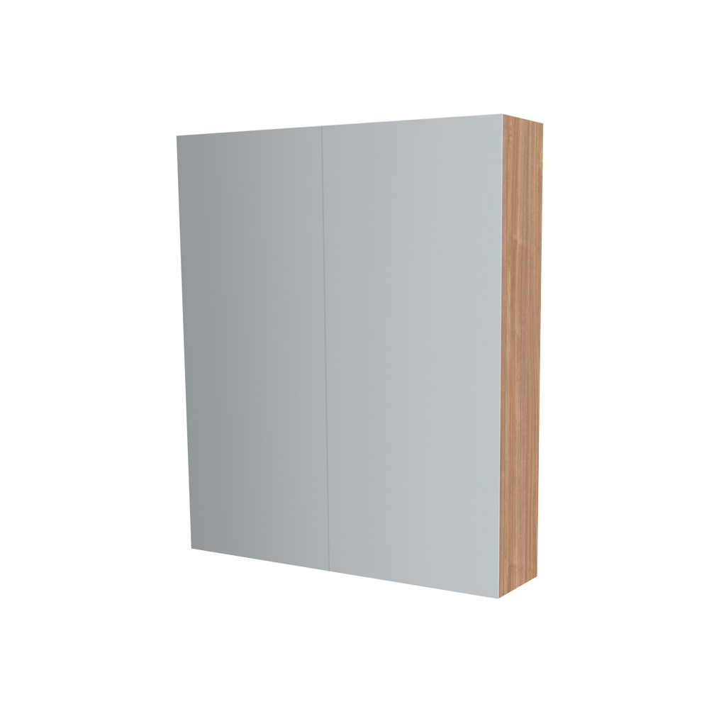 Mereo Kúpeľňová zrkadlová skrinka 80 cm, galerka, 2 x dvierka, Multidecor, Light Select Walnut