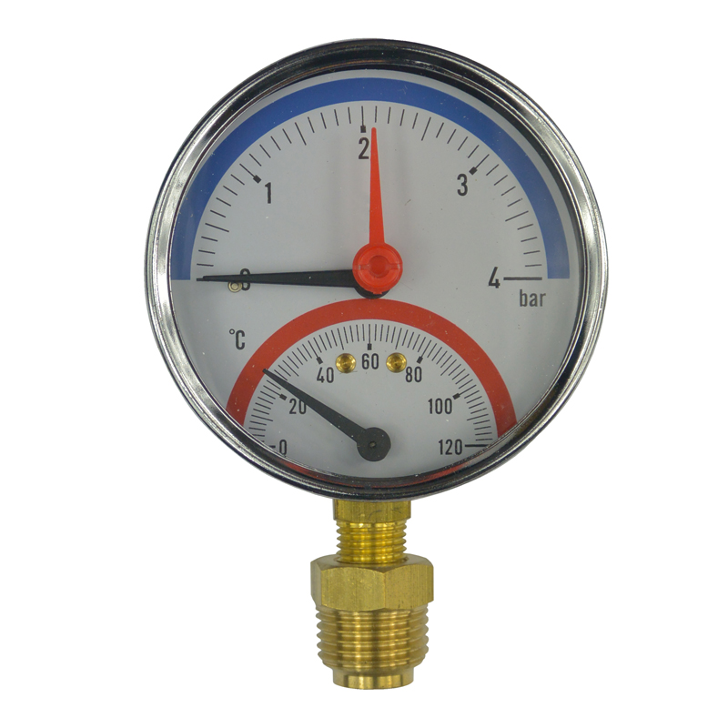 Klum Termomanometer 0-6bar, 0-120 °C, spodný vývod 1/2