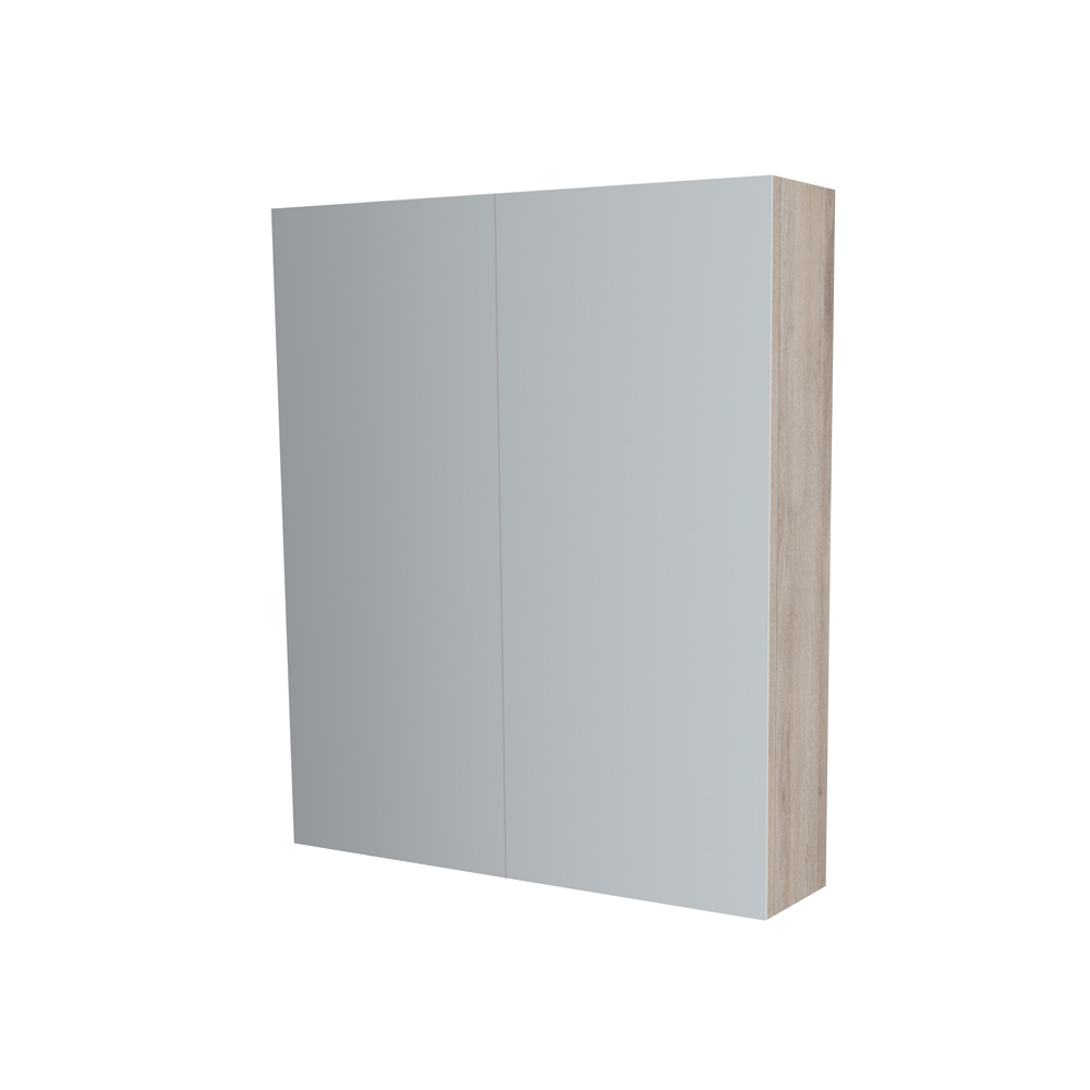 Mereo Kúpeľňová zrkadlová skrinka 60 cm, galerka, 2 x dvierka, Multidecor, Dub Kronberg svetlý