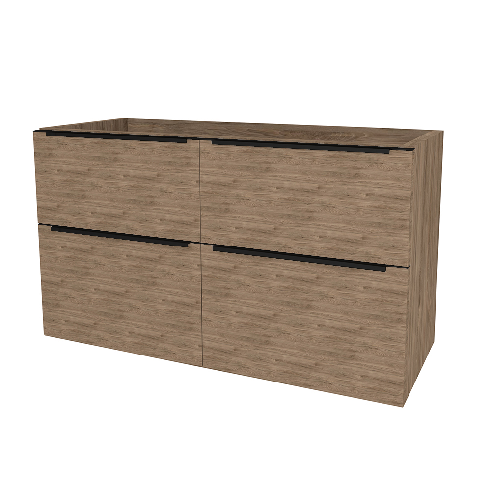 Mereo Mailo, kúpeľňová skrinka 121 cm, čierne madlo, Multidecor, Dark Rockford Hic