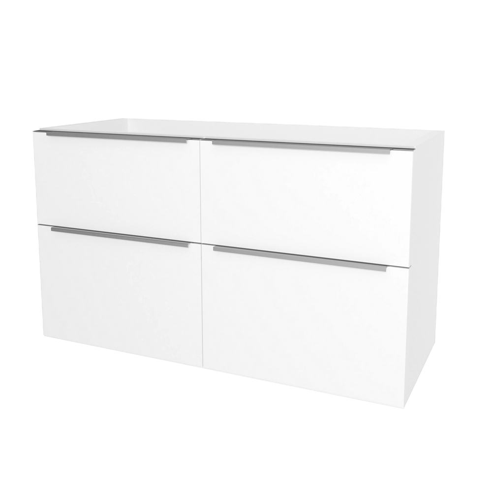 Mereo Mailo, kúpeľňová skrinka 121 cm, chróm madlo, Multidecor, Biela Arctic