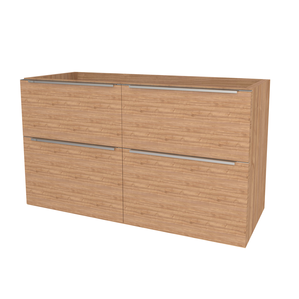 Mereo Mailo, kúpeľňová skrinka 121 cm, chróm madlo, Multidecor, Light Select Walnut