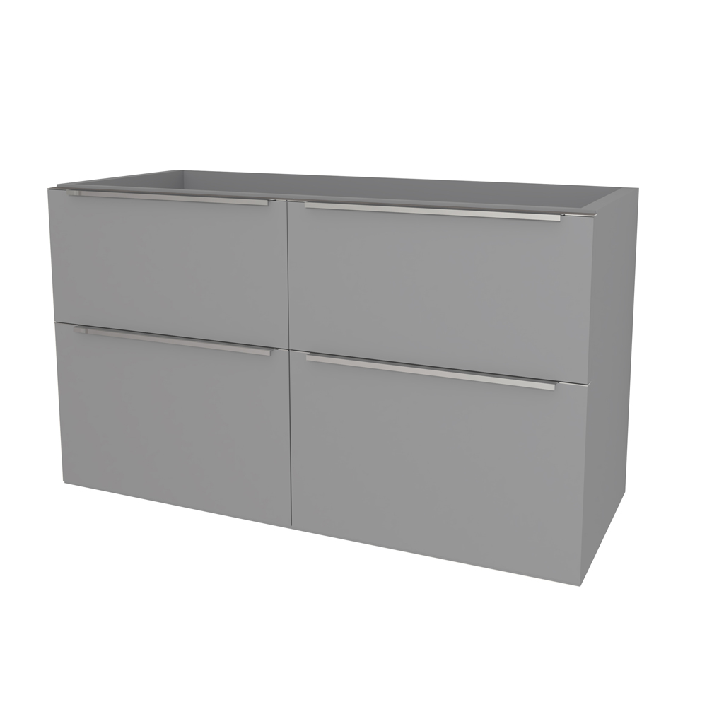 Mereo Mailo, kúpeľňová skrinka 121 cm, chróm madlo, Multidecor, Šedá supermat