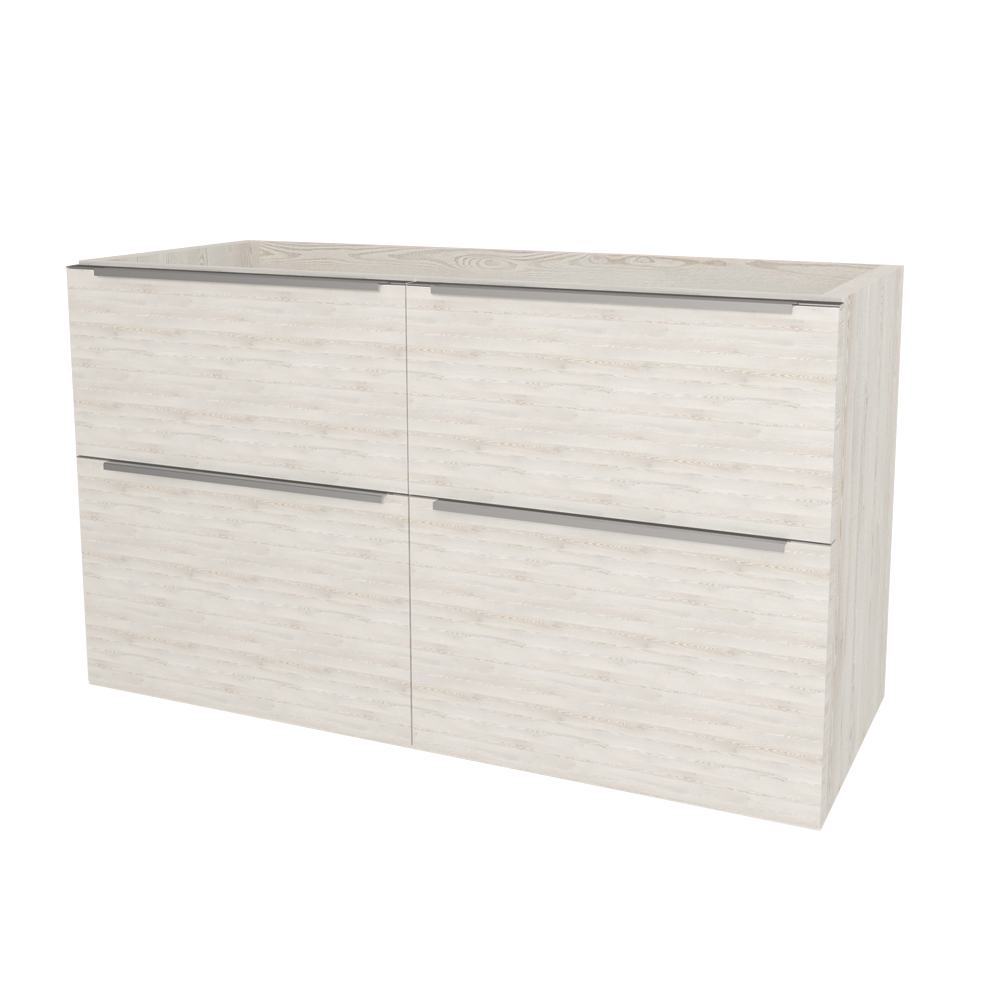 Mereo Mailo, kúpeľňová skrinka 121 cm, chróm madlo, Multidecor, White Loft Pine