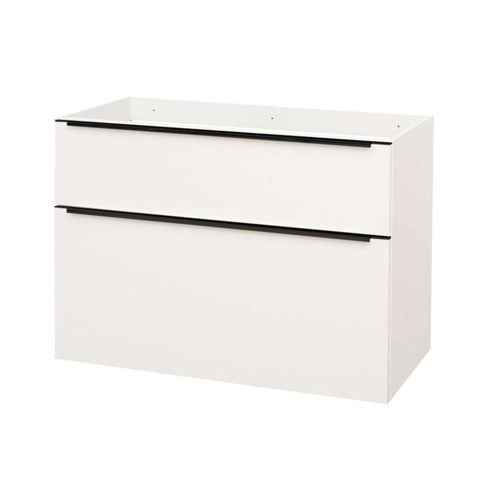 Mereo Mailo, kúpeľňová skrinka 101 cm, biela, čierne madlo
