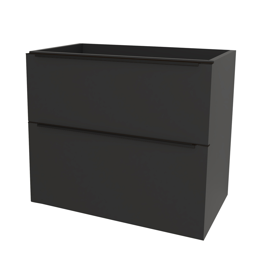 Mereo Mailo, kúpeľňová skrinka 61 cm, čierne madlo, Multidecor, Čierna Supermat