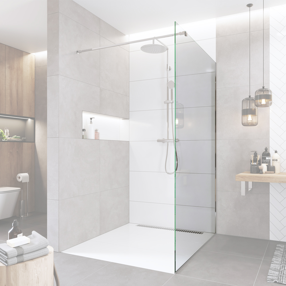 Mereo Novea sklo pre Walk in 75,4 x 200 cm,  8mm, EASY CLEAN, číre