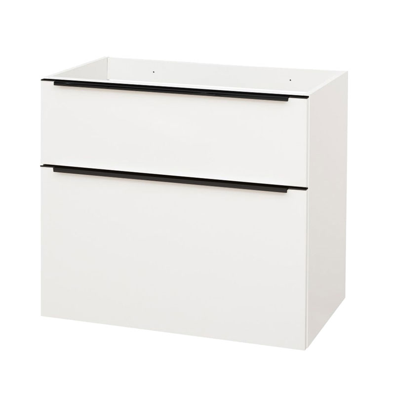 Mereo Mailo, kúpeľňová skrinka 81cm, biela, mat, čierne madlo