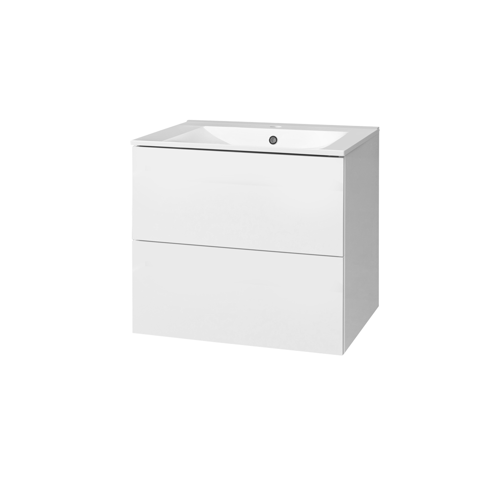 Mereo Aira, kúpeľňová skrinka s keramickým umývadlom 61 cm, biela
