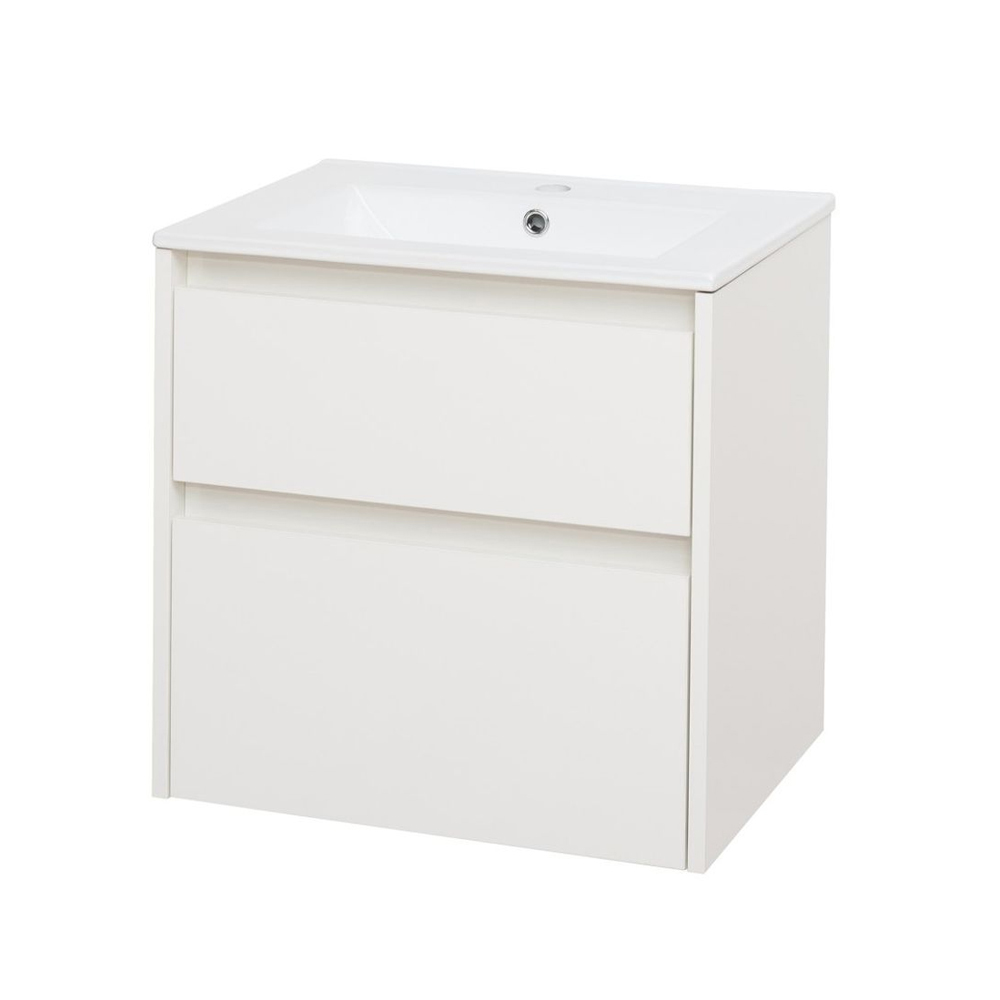 Mereo Opto, kúpeľňová skrinka s keramickým umývadlom 61cm, biela