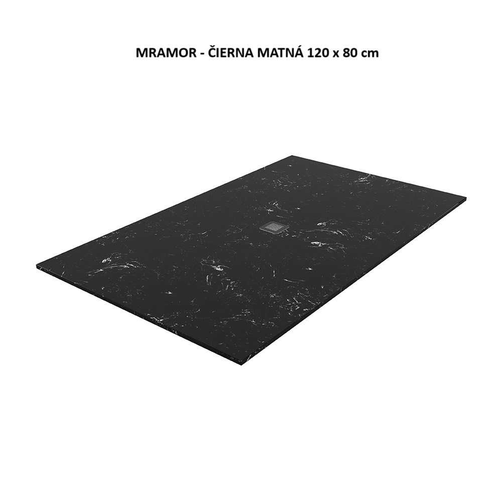 HRANATÁ VANIČKA LOTOSTONE ČIERNA MATNÁ 120x80cm