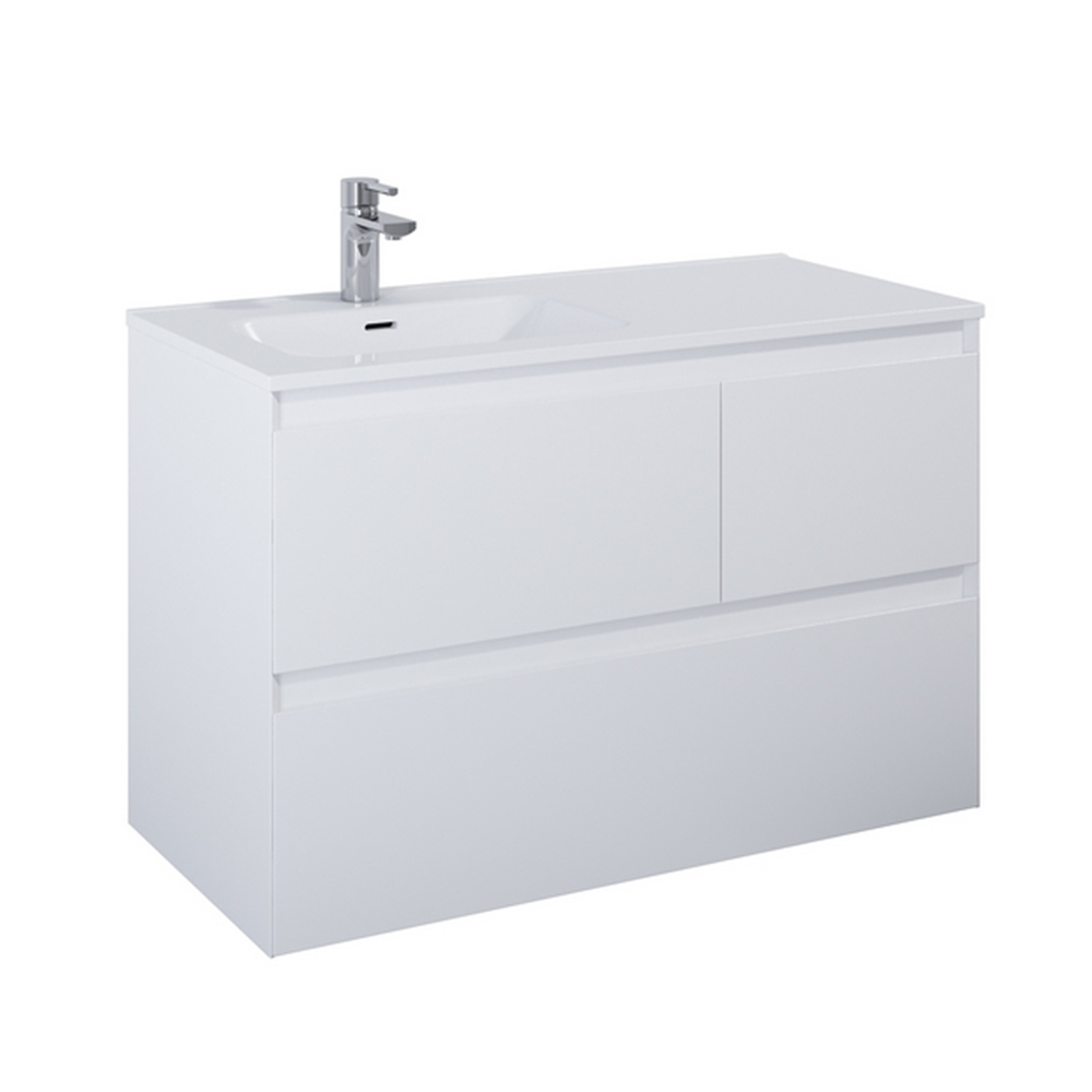 Akra skrinka 3Z 100cm Ľ biela mat