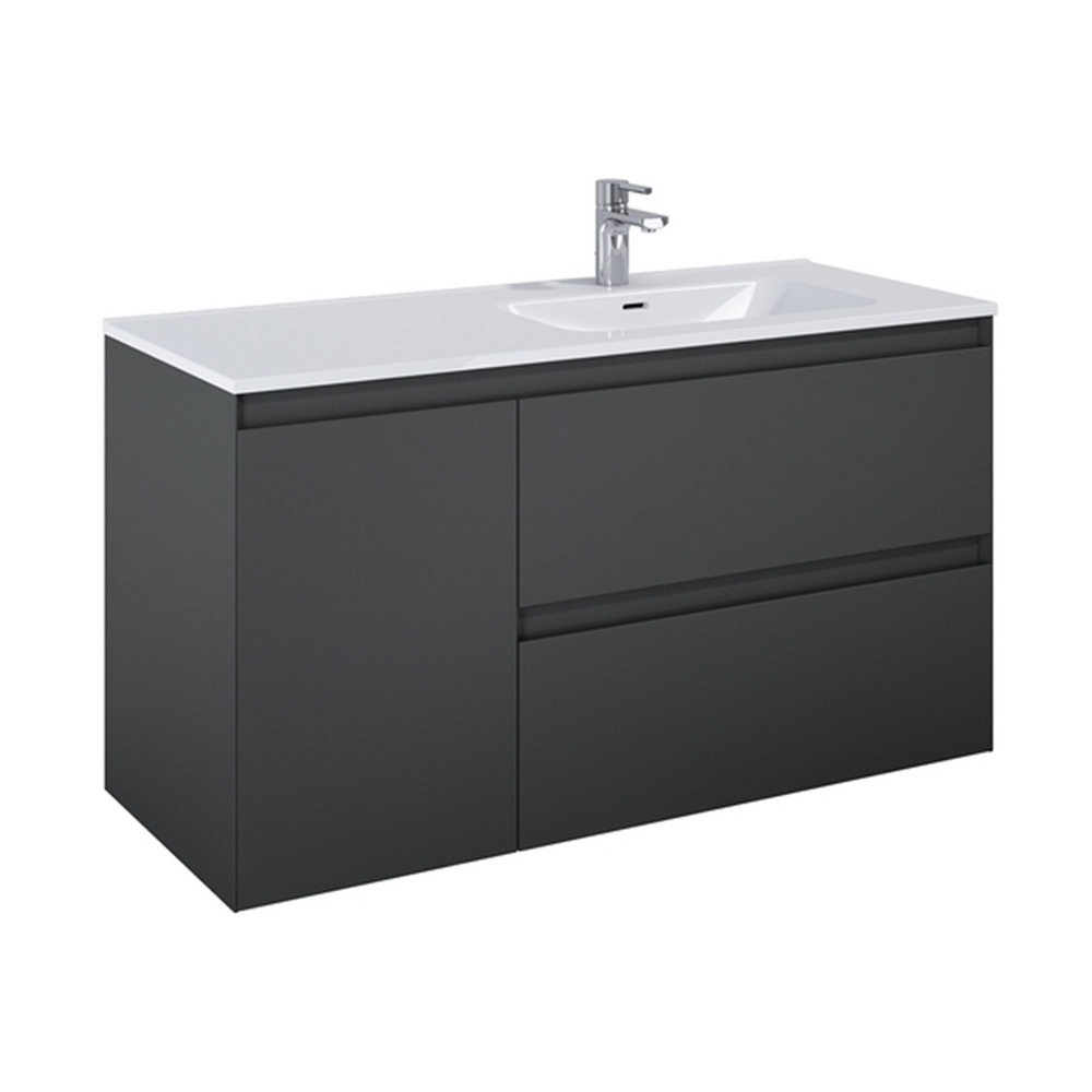 Akra skrinka 2Z+kôš 120cm P antracit mat