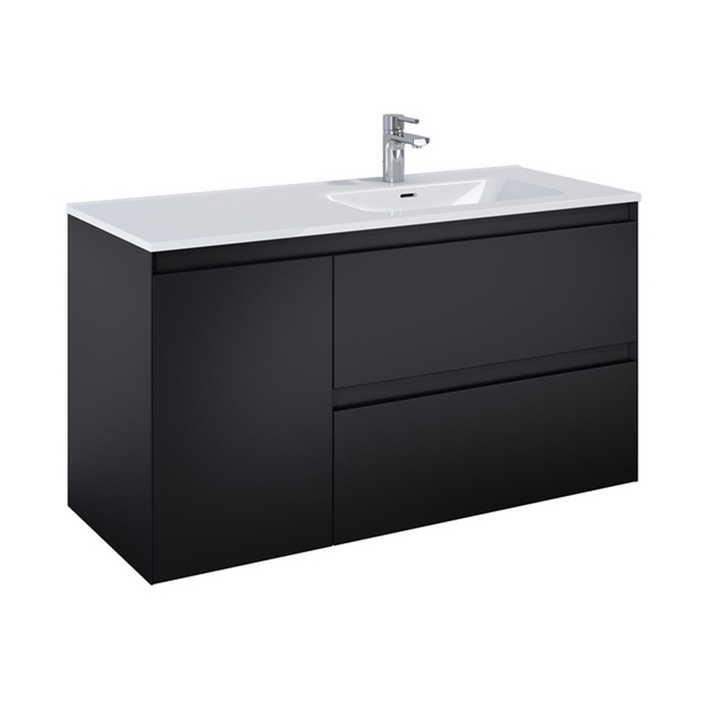 Akra skrinka 2Z+kôš 120cm P čierna mat