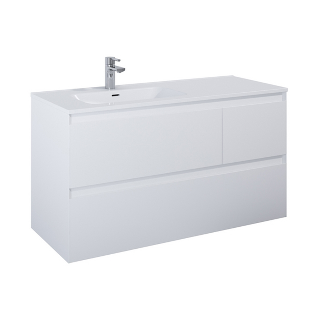Akra skrinka 3Z 120cm Ľ biela mat