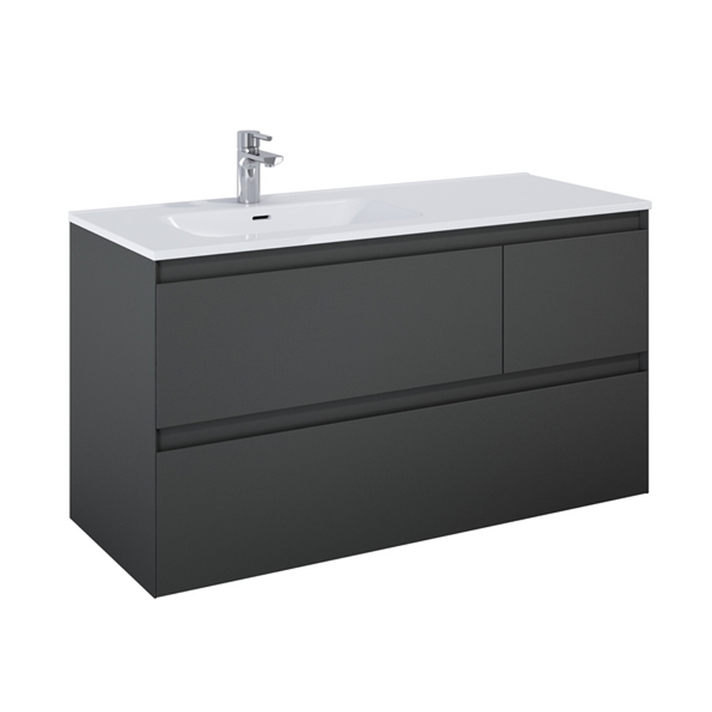 Akra skrinka 3Z 120cm Ľ antracit mat