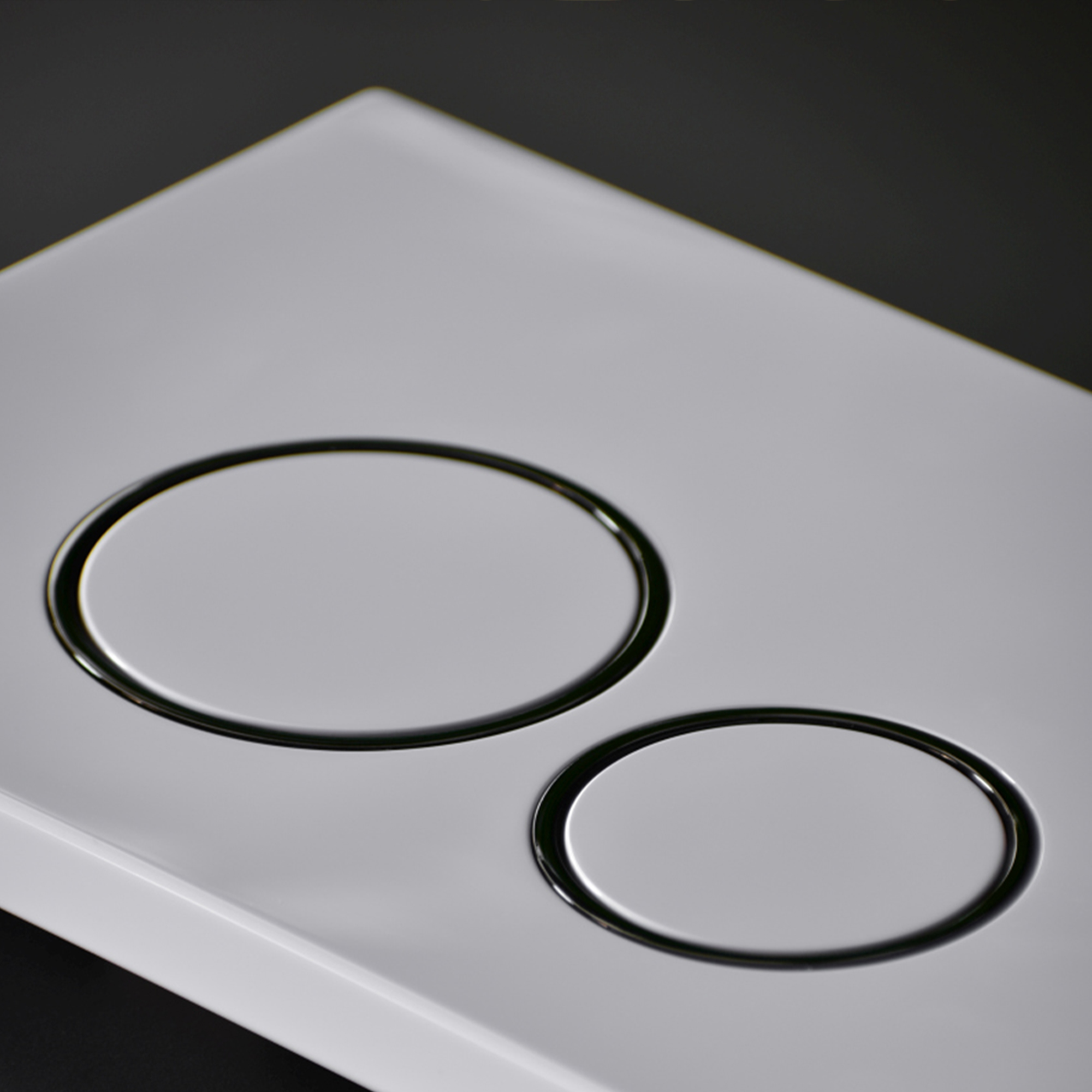 CUSTOM RINGS ovládacie tlačidlo ABS biela lesklá/č